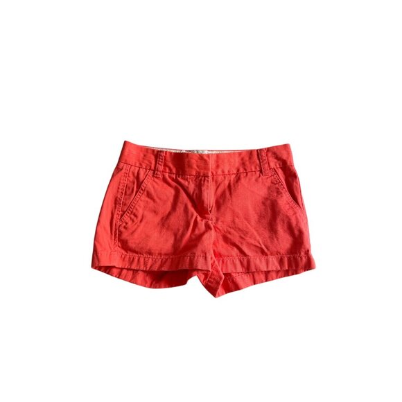 J CREW 100% Cotton Orange Broken In Chino Shorts Size 00 - Picture 7 of 7